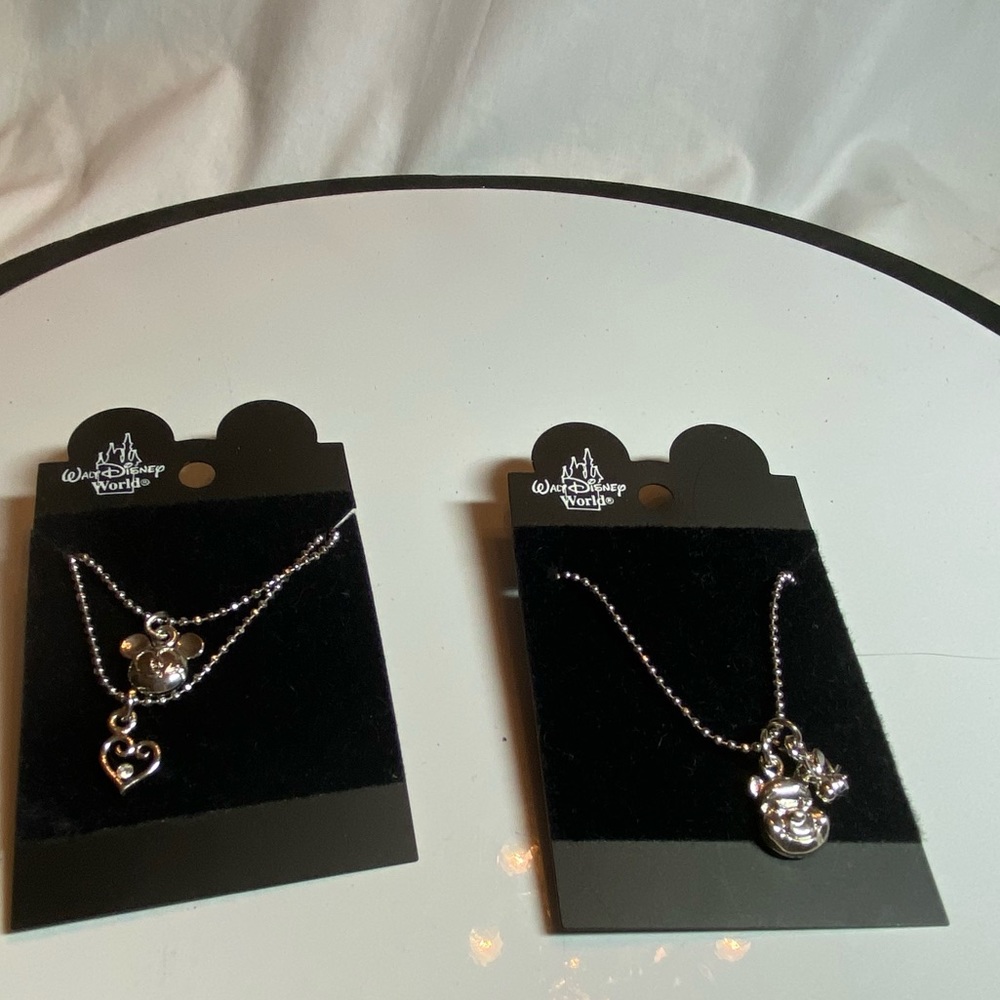 Disney Mickey and Pooh necklaces. Silver color. - Picture 3 of 5